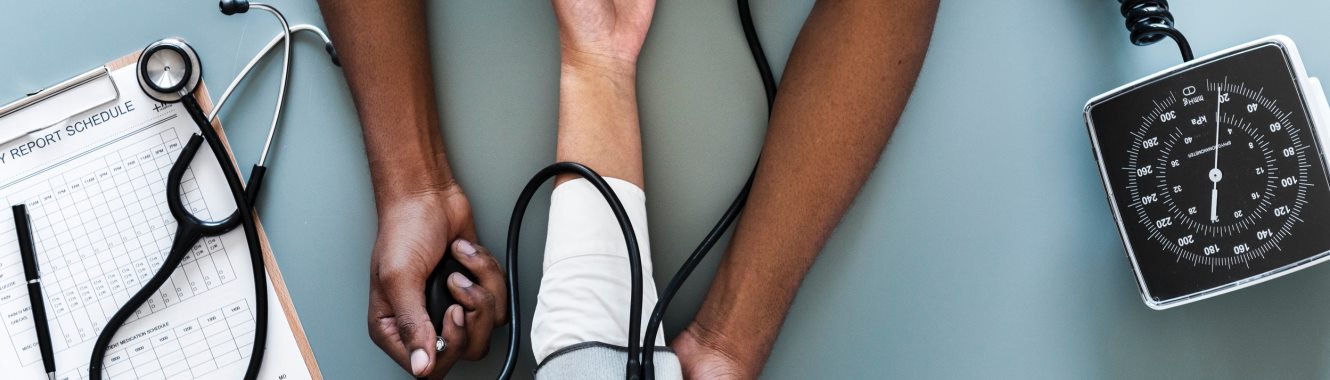 Patient having their blood pressure checked.